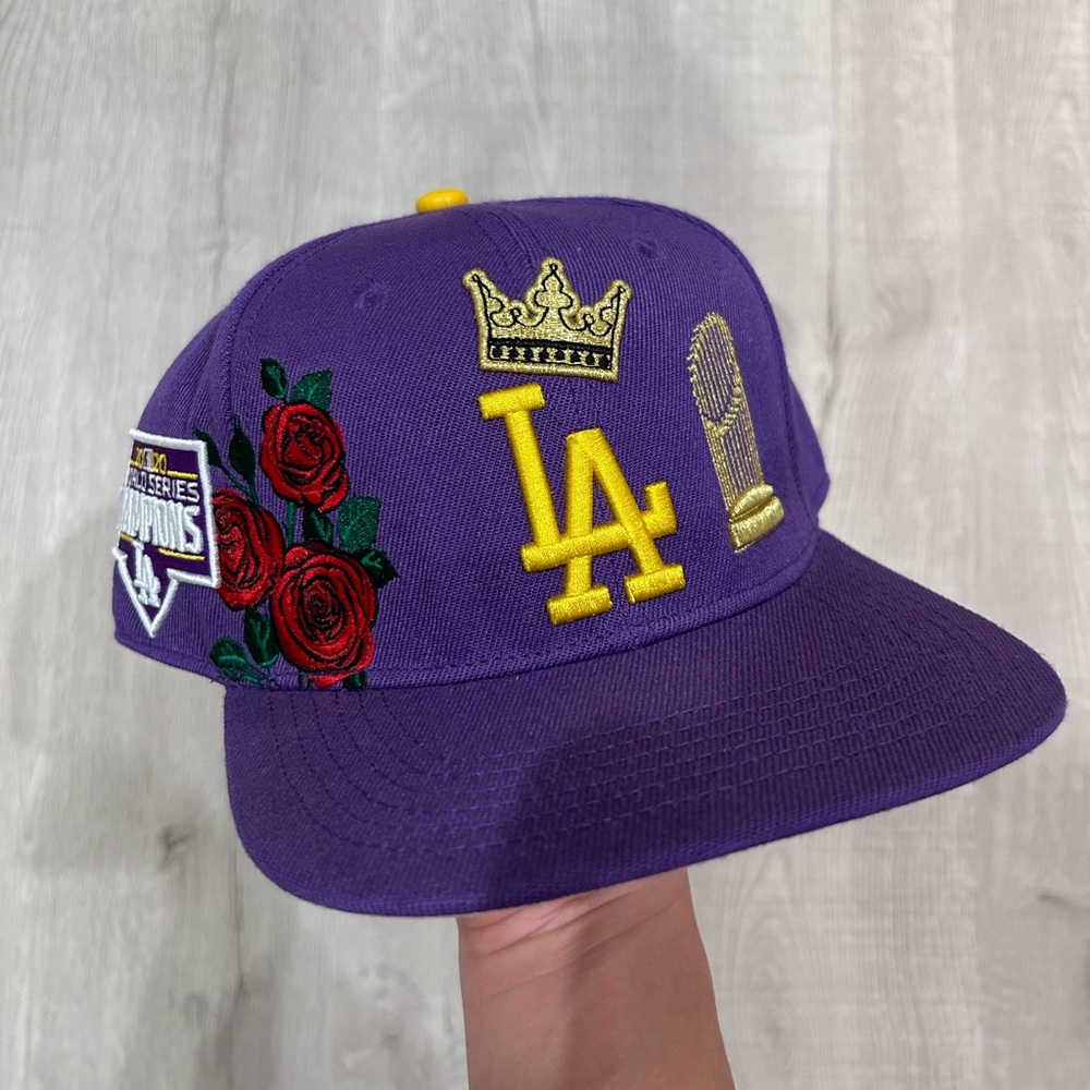 Purple and yellow custom made lakers hat